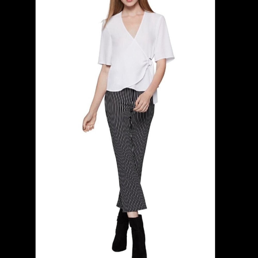 NWT BCBGeneration Elbow Sleeve Satin Wrap Top